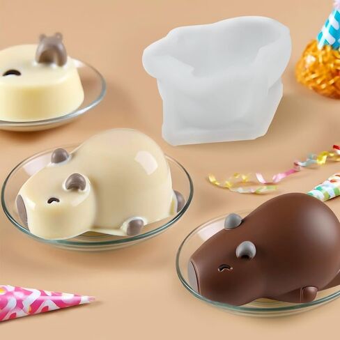 3D Capybara Candle Mold, Capybara Shape Silicone Kitchen Molds, Cute Animal Candle Soap Molds for Resin Chocolate Jelly Pudding in Kuwait