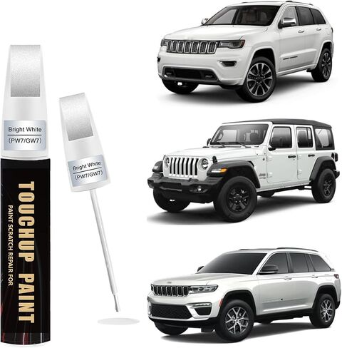 Bright White(PW7/GW7) Car Paint Touch Up Pen Compatible with JEEP, 2-In-1 Color Accurate Touch Up Car Scratch Repair Paint Match JEEP Series Automotive Scratch Remover for Nicks & Chips Repair in Kuwait