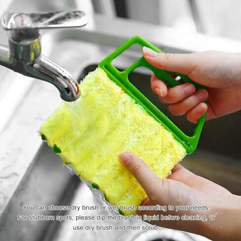 2 PCS Blind Cleaner Duster Tool, 7 Finger Handheld Duster Window Shutters Dusting Cleaner Brush, Washable Mini Blinds Dust Cleaning Tools for Car Air Conditioner Vent (Blue+Green) in Kuwait