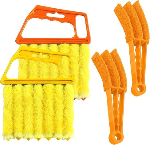 2 PCS Blind Cleaner Duster Tool, 7 Finger Handheld Duster Window Shutters Dusting Cleaner Brush, Washable Mini Blinds Dust Cleaning Tools for Car Air Conditioner Vent (Blue+Green) in Kuwait