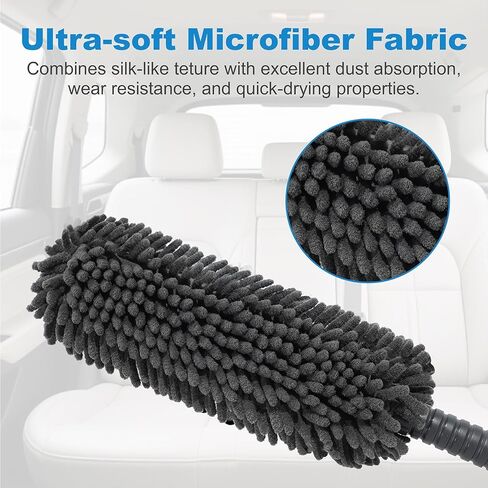15.8" Car Duster Chenille,Car Accessories Duster Interior for Men,Washable Reusable Duster for Blind,Home,Car,Desk in Saudi Arabia