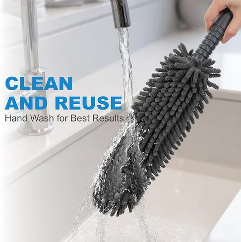 15.8" Car Duster Chenille,Car Accessories Duster Interior for Men,Washable Reusable Duster for Blind,Home,Car,Desk in Saudi Arabia