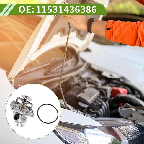 ترقية الإسكان سبائك الألومنيوم ترموستات لسيارات BMW E39 540i E38 740i 740iL E53 X5، منظم حرارة مبرد المحرك لسيارات BMW 540i 1999-2003 X5 2000-2003 استبدال 11531436386 in Kuwait