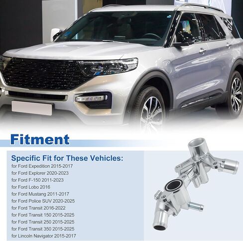 Upgraded Aluminum Alloy Engine Coolant Thermostat Housing Assembly for Ford Expedition Explorer F-150 Lobo for Mustang Transit for Lincoln Navigator Replace No.902-1089 in Kuwait