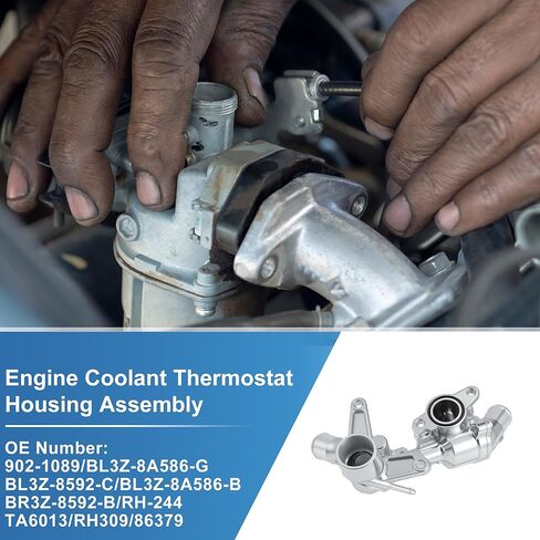 Upgraded Aluminum Alloy Engine Coolant Thermostat Housing Assembly for Ford Expedition Explorer F-150 Lobo for Mustang Transit for Lincoln Navigator Replace No.902-1089 in Kuwait