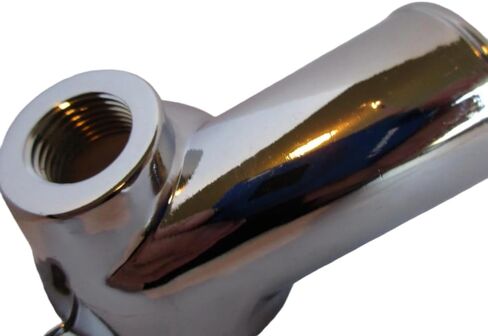 15deg Chrome Water Neck Thermostat Housing With Temp Port, For 265 283 327 350 383 400 Small Block Chevy Engines 396 427 454 502 Big Block Chevy Engines, Part Number 9468 in Saudi Arabia