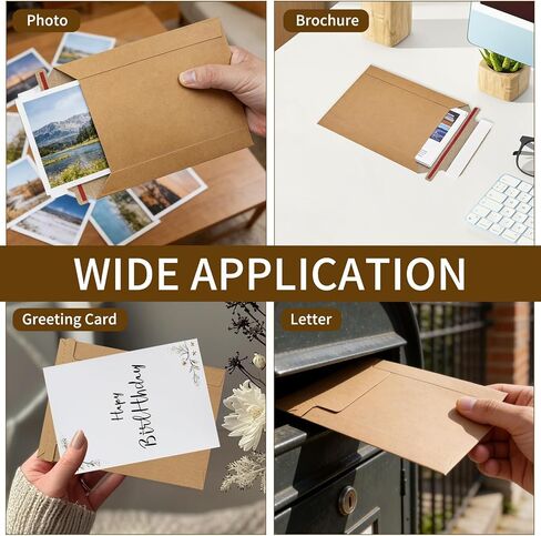100 Pack 5" x 6.9" Rigid Mailers Shipping Envelopes, 400GSM Mailers Cardboard Envelope with "DO NOT BEND" Labels, Stay Flat Self Seal Document Envelope for Photos, Cards and Stamps, Brown in Saudi Arabia