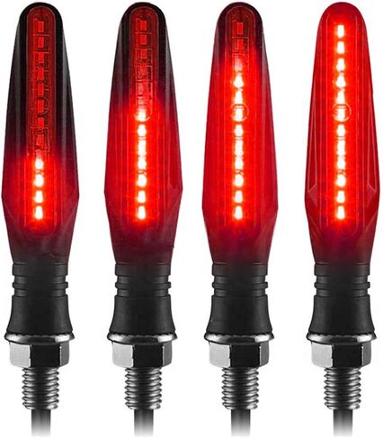 Motorcycle Indicators - EOHMAK 4PCS Motorcycle Blinkers Turn Signal Lights 12 LEDs 12V Front Rear Daytime Running Lights for Motorbike Scooter Motorcycle (Green) in Saudi Arabia