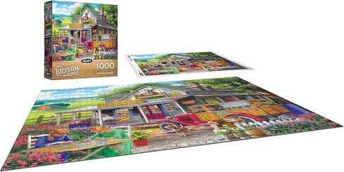 RoseArt - Chris Bigelow Country - General Goods 1000 Piece Jigsaw Puzzle - Vintage Country Store Scene – Adult Puzzle – Finished Size 26.625 x 19.25, Made in USA in Kuwait