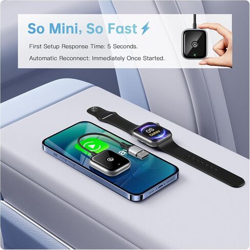 محول CarPlay اللاسلكي لـ Apple CarPlay، سهل ترقية CarPlay السلكية إلى الاتصال اللاسلكي، اتصال فوري، دونجل Super Mini Car Play لجهاز iPhone مناسب للسيارات مع CarPlay المدمج (أسود) in Kuwait