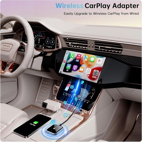 محول CarPlay اللاسلكي لـ Apple CarPlay، سهل ترقية CarPlay السلكية إلى الاتصال اللاسلكي، اتصال فوري، دونجل Super Mini Car Play لجهاز iPhone مناسب للسيارات مع CarPlay المدمج (أسود) in Kuwait