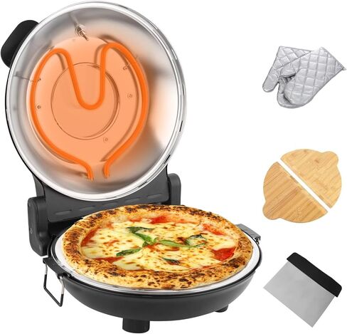 Pizza Oven Indoor Portable, 12 Inch Indoor Pizza Oven Countertop, Dual Temperature control Pizza Maker Machine,Crispy Stone Oven Pizza Maker in Saudi Arabia