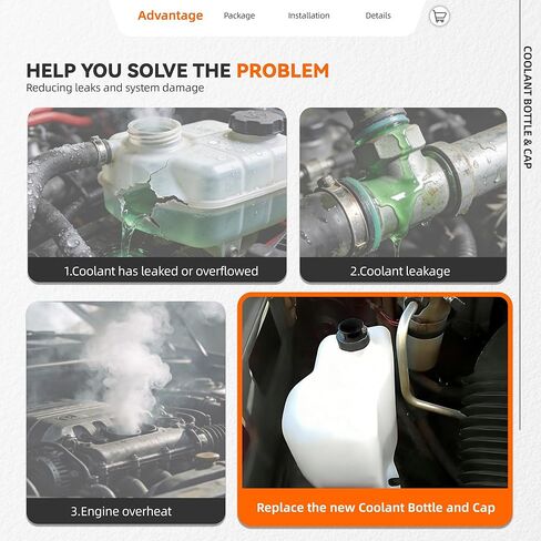 Coolant Bottle & Cap Compatible with GM Full Size Trucks 1981-1987 CK Series & 1988-1991 RV Pickups Blazer & Suburban PE & PP Plastic in Kuwait