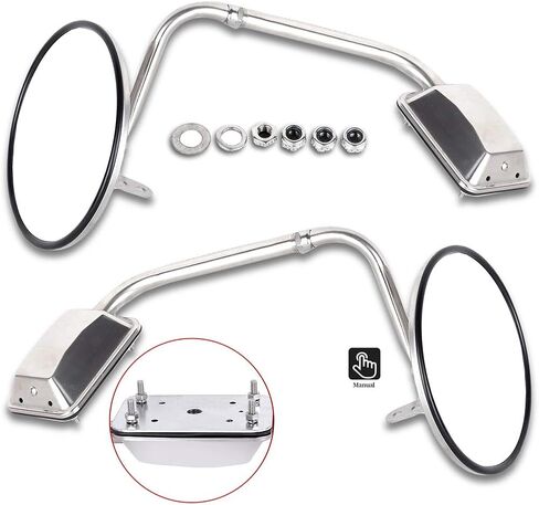 ECCPP Truck Hood Mirror Hood Mirror Compatible with Freightliner For Kenworth For Peterbilt Stainless Steel 8 Round Mirror with Chrome Housing A PC Stainless 8 round Mirror in Kuwait