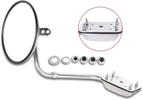 ECCPP Truck Hood Mirror Hood Mirror Compatible with Freightliner For Kenworth For Peterbilt Stainless Steel 8 Round Mirror with Chrome Housing A PC Stainless 8 round Mirror in Kuwait