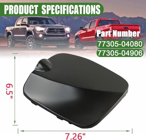 77305-04080 Fuel Tank Filler Door Cover Gas Fuel Tank Cap Replacement for Toyota Tacoma 2016-2023 5 FT Bed 77305-04906 in Saudi Arabia