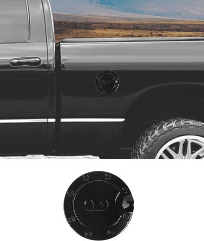 Fuel Filler Gas Door Cover Fit for Dodge Ram 2002-2008 Fuel Filler Gas Cap Tank Cover Trim, Black in Kuwait