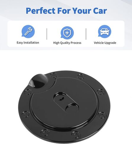 Fuel Filler Gas Door Cover Fit for Dodge Ram 2002-2008 Fuel Filler Gas Cap Tank Cover Trim, Black in Kuwait