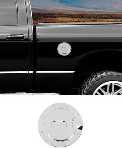 Fuel Filler Gas Door Cover Fit for Dodge Ram 2002-2008 Fuel Filler Gas Cap Tank Cover Trim, Black in Kuwait