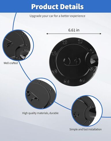 Fuel Filler Gas Door Cover Fit for Dodge Ram 2002-2008 Fuel Filler Gas Cap Tank Cover Trim, Black in Kuwait