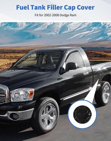 Fuel Filler Gas Door Cover Fit for Dodge Ram 2002-2008 Fuel Filler Gas Cap Tank Cover Trim, Black in Kuwait