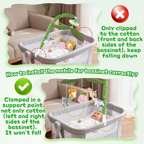 Baby Crib Mobile with Music and Lights, Nursery Baby Mobile for Crib Bassinet with Remote Control, Rotation, Starlight Projection, Crib Toys for Babies Boys Girls Pink in Saudi Arabia