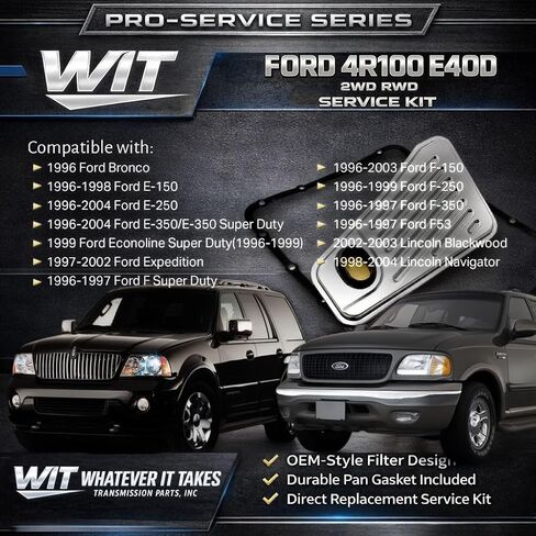 4R100 E4OD 1989-2005 [RWD 2WD] Transmission Filter & Pan Gasket Kit - WIT Pro-Service Series in Kuwait