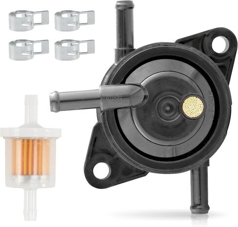 BlueStars 49040-7008 49040-0770 MIU12470 Fuel Pump - Compatible with Kawasaki FS FR FX Series Engines FS481V FS541V FS600V FS651V FS691V FS730V FR541V FR600V FR651V FR691V FR730V Fuel Filter Clamps in Kuwait