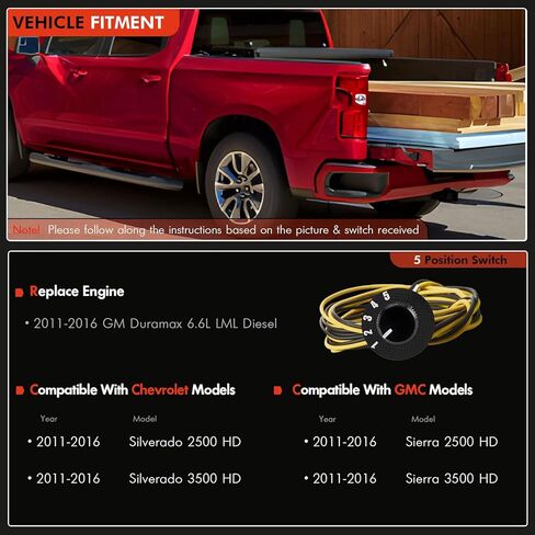 SOTF Switch Compatible with 2011-2016 Chevy Silverado GMC Sierra 2500HD 3500HD 6.6L Duramax LML, DSP5 5-Position 2-Wire 2-Pin Shift-On-The-Fly Fuel Temp Switch with Connector selector Switch in Saudi Arabia