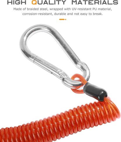 SCUARI 6FT Trailer Breakaway Cable,Car Accessories Trailer Brake Away Cable,Emergency Safety Cables Strap,Heavy Duty Stainless Steel Spring Towing Coil for RV Camper Brake and Emergency Towing in Kuwait