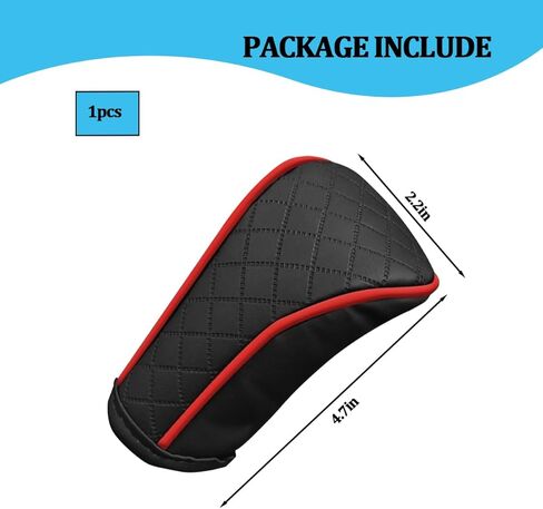 Car Gear Shift Cover, Soft Leather Anti-Slip Vehicle Gear Shifter Stick Protector Decor, Breathable Automotive Stick Shift Lever Protection Cover, Universal for Most Vehicles (Black Red) in Kuwait
