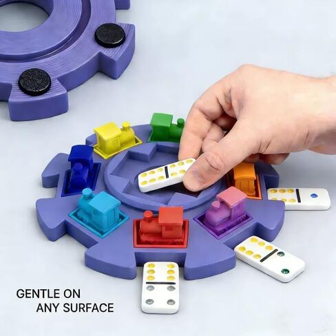 Mexican Train Dominoes Hub with 8 Train Markers, Domino Centerpiece for Mexican Train Game, Multiplayer Tabletop Game Night Accessory for Family & Party in Saudi Arabia
