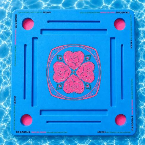 Adkoat® Pool Floating Mahjong Table Mat with Rules - 32" Square Foam Game Board with 2 Tile Grooves & 4 Cup Holders - Mah Jong Pool Float Tray for Mahjong Nights, Summer Party Outdoor Games in Saudi Arabia