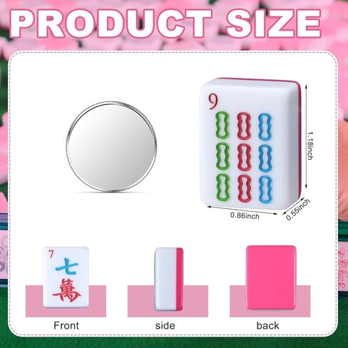 Pink American Mahjong Tile Set 166 1.2-inch American Mahjong Game Set(Pink) in Kuwait