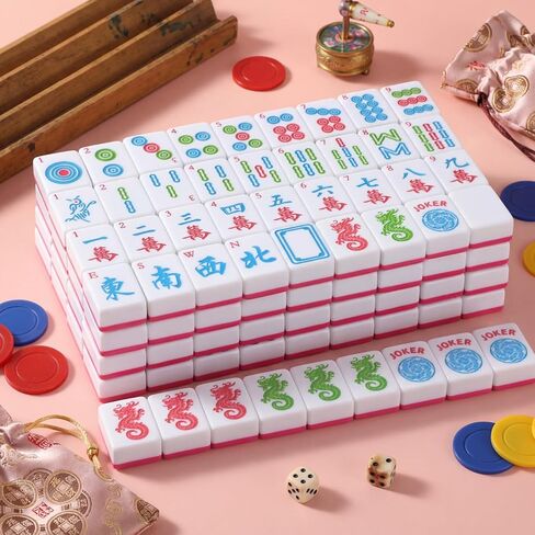 Pink American Mahjong Tile Set 166 1.2-inch American Mahjong Game Set(Pink) in Kuwait