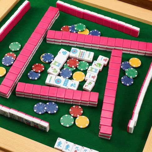 Pink American Mahjong Tile Set 166 1.2-inch American Mahjong Game Set(Pink) in Kuwait