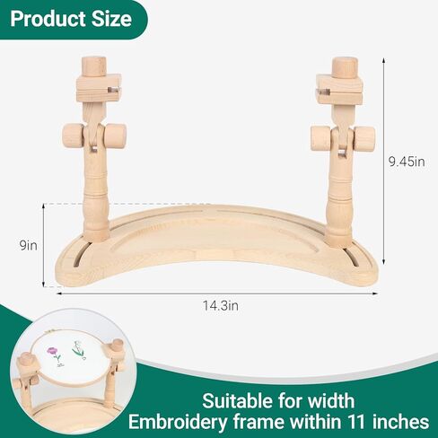 Airo Beech Wood Embroidery Hoop Stand,Rotatable, Tool-Free Installation, for Cross Stitch , Embroidery, Sewing Needlework in Saudi Arabia