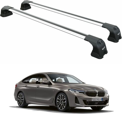 Fits BMW 6 GT Roof Rack Cross Bars – G32 with Factory Fixing Points, 330 lbs Capacity, Aluminum, Lockable, No-Drill (Silver) in Saudi Arabia