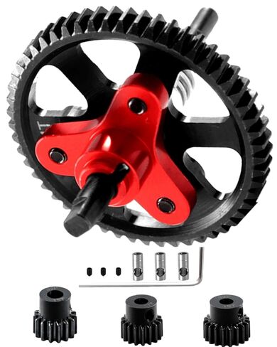جزء ترقيات تروس إزالة القابض من الفولاذ الصلب لـ 1/10 Slash 4X4/VXL Stampede 4X4/VXL Rustler 4X4/VXL، 54T Spur Gear مع مجموعة تروس تروس (15T 17T 19T)، #6878، أحمر in Kuwait