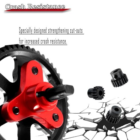 جزء ترقيات تروس إزالة القابض من الفولاذ الصلب لـ 1/10 Slash 4X4/VXL Stampede 4X4/VXL Rustler 4X4/VXL، 54T Spur Gear مع مجموعة تروس تروس (15T 17T 19T)، #6878، أحمر in Kuwait