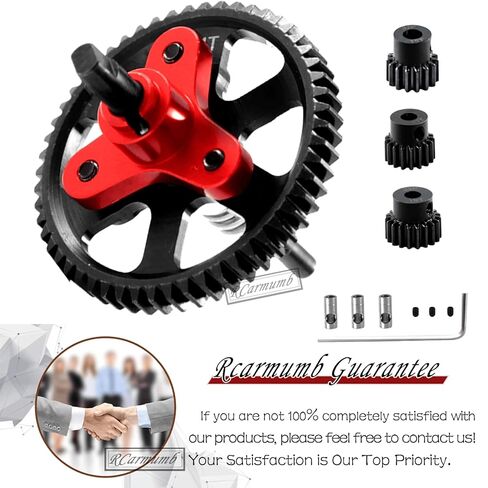 جزء ترقيات تروس إزالة القابض من الفولاذ الصلب لـ 1/10 Slash 4X4/VXL Stampede 4X4/VXL Rustler 4X4/VXL، 54T Spur Gear مع مجموعة تروس تروس (15T 17T 19T)، #6878، أحمر in Kuwait