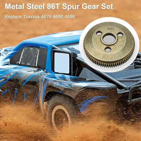 86T Spur Gear 48P Steel Transmission Set Compatible with Traxxas Slash 2WD Rustler Stampede Upgrades with 19T 21T Pinions Gears Replace 4686 in Saudi Arabia