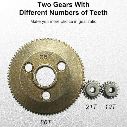 86T Spur Gear 48P Steel Transmission Set Compatible with Traxxas Slash 2WD Rustler Stampede Upgrades with 19T 21T Pinions Gears Replace 4686 in Saudi Arabia