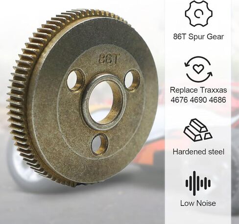 86T Spur Gear 48P Steel Transmission Set Compatible with Traxxas Slash 2WD Rustler Stampede Upgrades with 19T 21T Pinions Gears Replace 4686 in Saudi Arabia