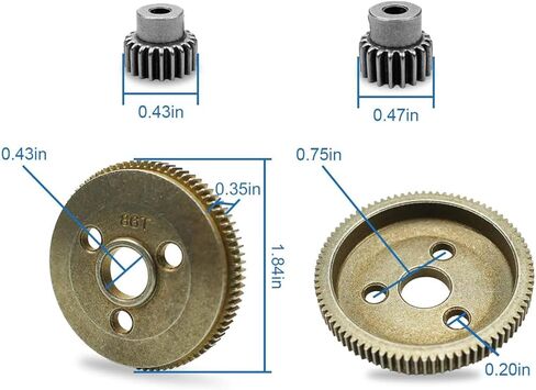 86T Spur Gear 48P Steel Transmission Set Compatible with Traxxas Slash 2WD Rustler Stampede Upgrades with 19T 21T Pinions Gears Replace 4686 in Saudi Arabia