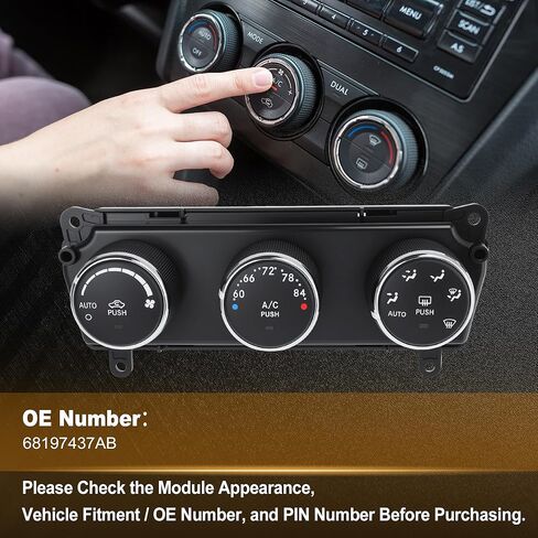 68197437AB A/C Heater Climate Control Module for Jeep Wrangler 2014 2015 2016 2017 2018 HVAC Control Switch Panel Replacement in Saudi Arabia