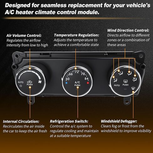 68197437AB A/C Heater Climate Control Module for Jeep Wrangler 2014 2015 2016 2017 2018 HVAC Control Switch Panel Replacement in Saudi Arabia
