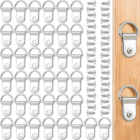 10PCS Heavy Duty D Ring Picture Hangers, 2 Holes Extra Large Strap Hanger with 20pcs Screws, Metal Picture Hang Solutions for Mirrors, Picture Frame, Paintings- Black in Saudi Arabia