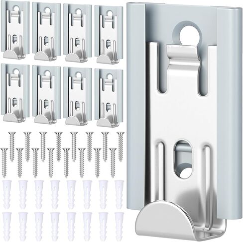 Duraaamo 8 Pack 8 Pack Nickel Plated Adjustable Mirror Clip Set for Wall Mounting Frameless Mirror Suitable for 1/4-inch Flat Edge Seamed Beveled Edge Models in Saudi Arabia