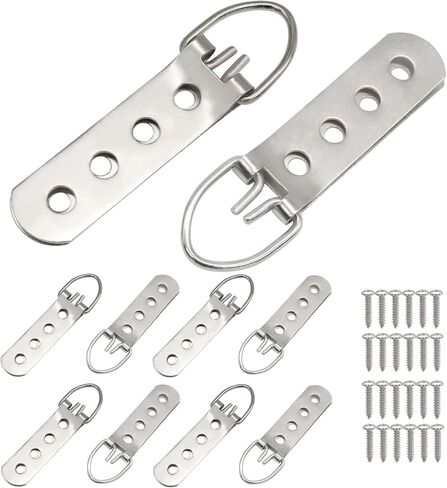 10PCS Heavy Duty D-Ring Picture Hangers,Extra Large Strap Hanger Screws Kit 2 Holes Hanging Hardware,Hanging Accessories for Picture Photo Frame(Black) in Saudi Arabia
